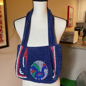 Vtg Beaded Peacock Purse